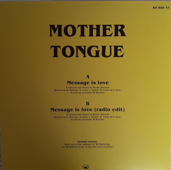 MOTHER TONGUE - MESSAGE IS LOVE (Back)