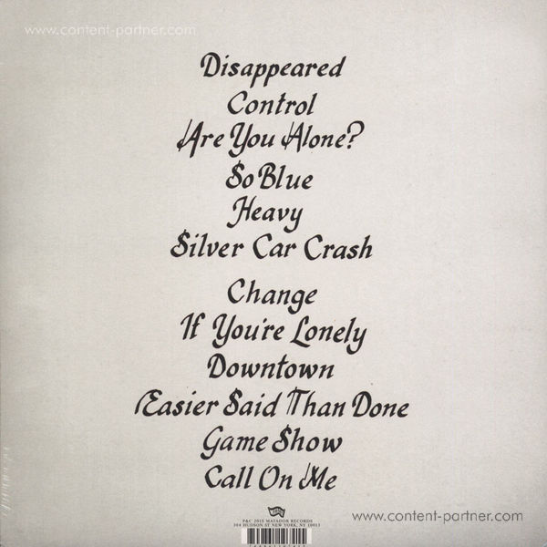 Majical Cloudz - Are You Alone? (Back)