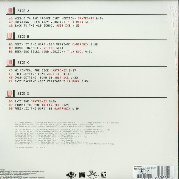 Mantronix - King of the Beats (1985-1988) (Ltd. Red&White 2LP) (Back)