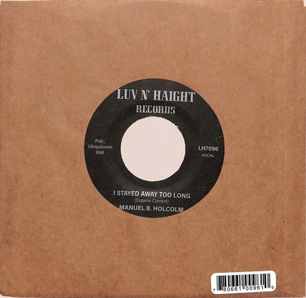 Manuel B. Holcolm - I Stayed Away Too Long/Kick Out (Instrumental) (Back)