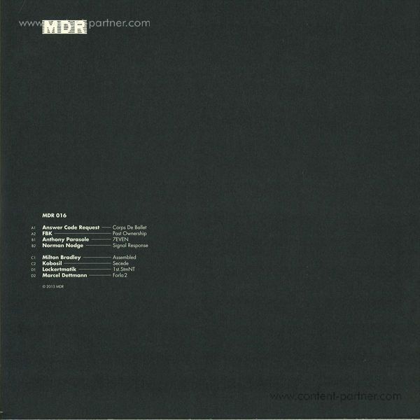 Marcel Dettmann Records Compilation - MDR016 Compilation 2x12 (Back)
