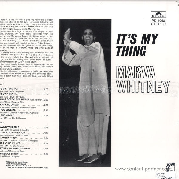 Marva Whitney - It's My Thing (180g 2LP, Rem, Expanded) (Back)