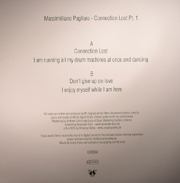 Massimiliano Pagliara - Connection Lost Pt. 1 (Back)