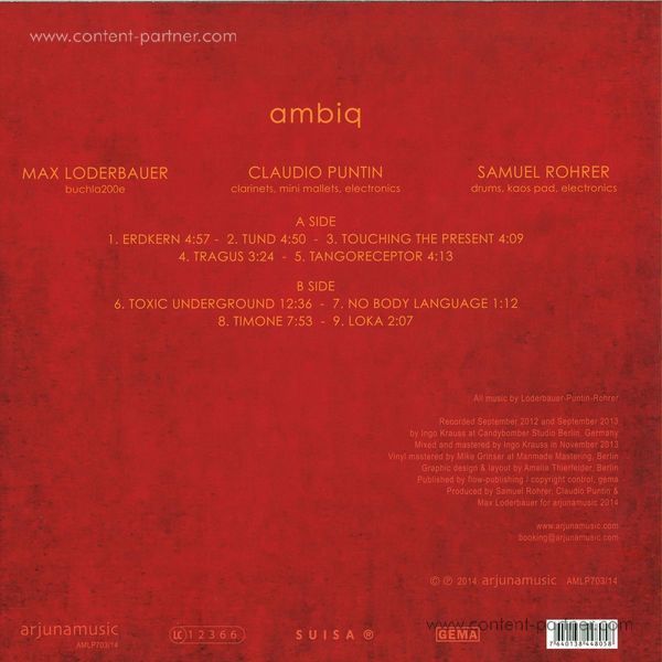 Max Loderbauer, Claudio Puntin & Samuel - Ambiq (LP) (Back)