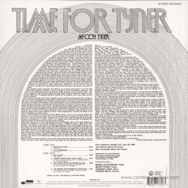 McCoy Tyner - Time for Tyner (Back)