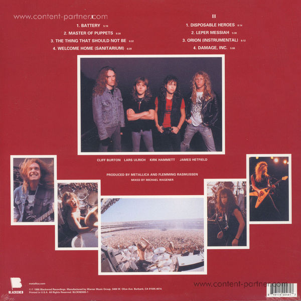 Metallica - Master of Puppets (LP) (Back)