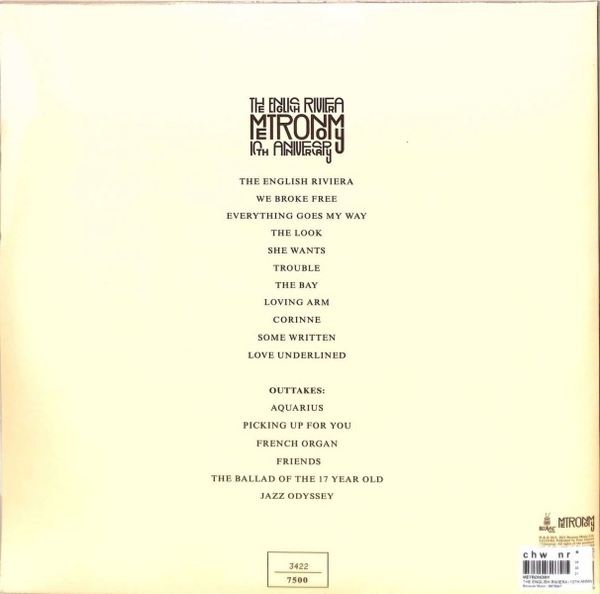 Metronomy - The English Riviera (10th Anniv. 2LP Reissue) (Back)