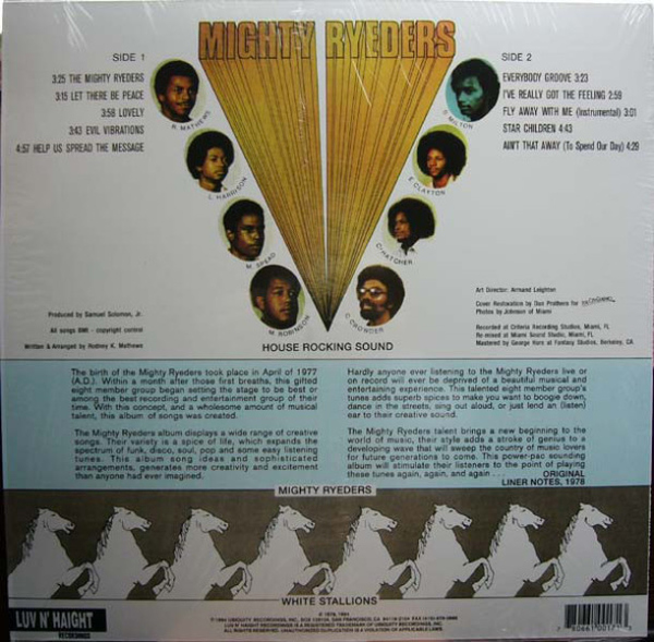 Mighty Ryeders - Help Us Spread The Message (180g Repress) (Back)