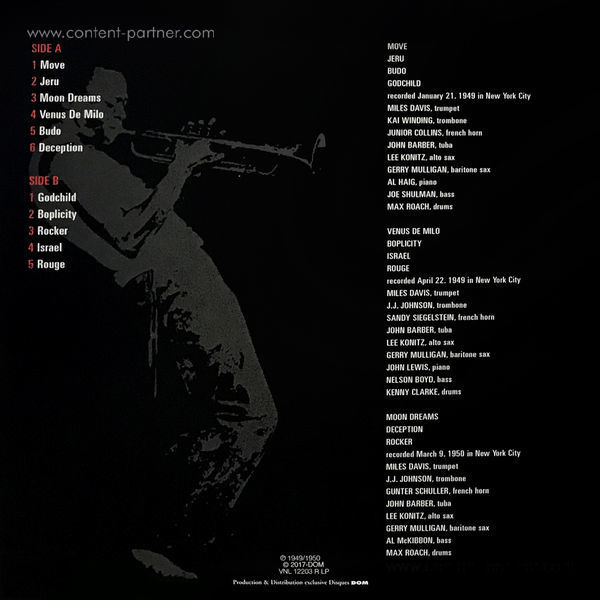 Miles Davis - Birth Of The Cool (Ltd. Ed. Red Vinyl, 180g) (Back)