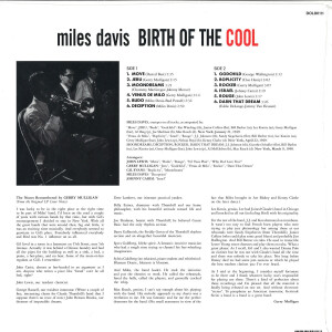 Miles Davis - Birth Of The Cool (White Vinyl) (Back)