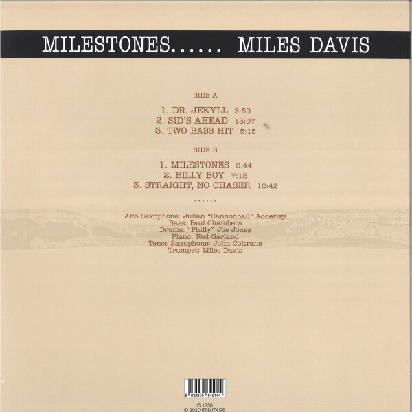 Miles Davis - Milestones (Clear Vinyl) (Back)