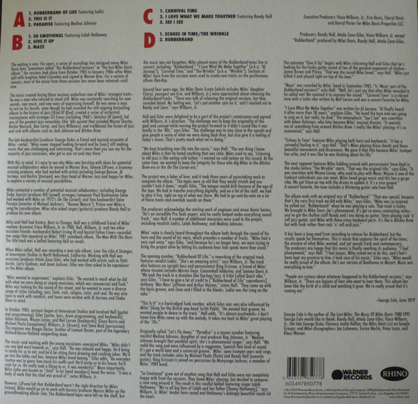 Miles Davis - Rubberband (2LP) (Back)