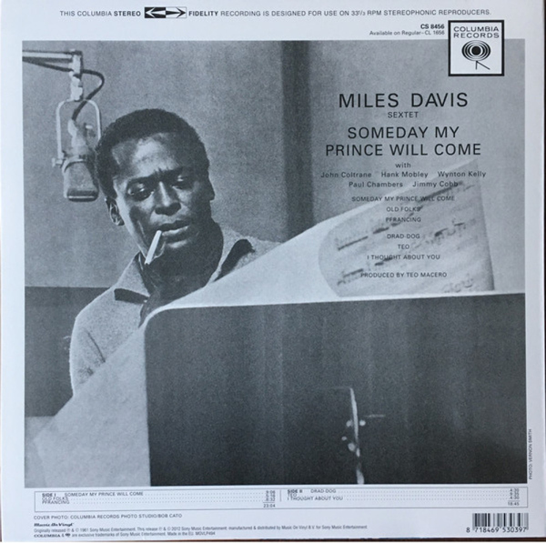 Miles Davis - Someday My Prince Will Come (180g Reissue LP) (Back)