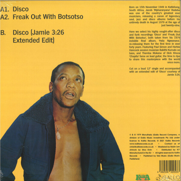 Mpharanyana & The Peddlers - Disco (12" Reissue) (Back)