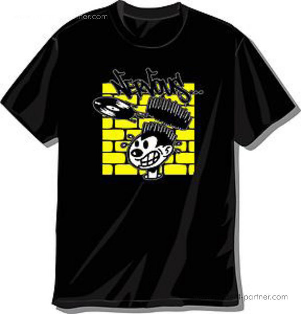 NERVOUS RECORDS - SHIRT (BLACK-YELLOW) M
