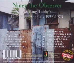 NINEY THE OBSERVER - At King Tubby's-Dub Plate Specials 1973- (Back)