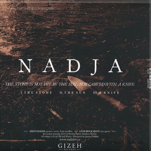 Nadja - The Stone Is Not Hit By The Sun, Nor Carved With A (Back)