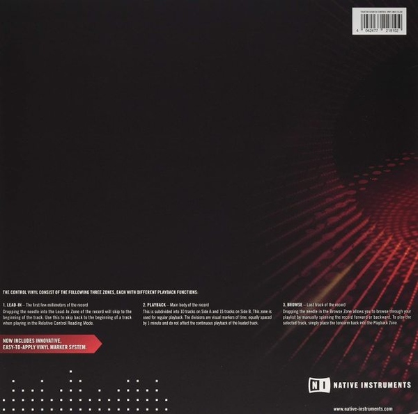 Native Instruments - Control Vinyl MK2 TRANSPARENT (Back)