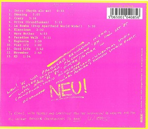Neu! - Neu! 86 (Back)