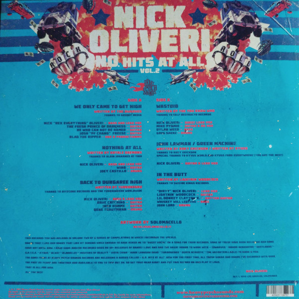 Nick Oliveri - N.O. Hits At All (Ltd. Colored Vinyl) (Back)