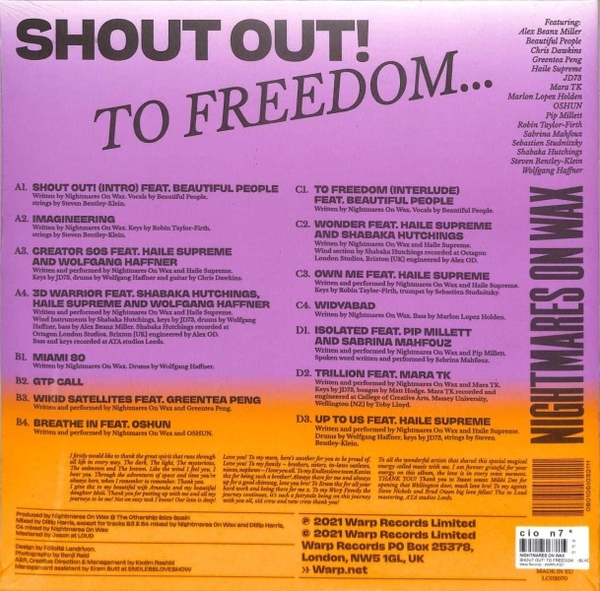 Nightmares On Wax - Shout Out! To Freedom...(USED/OPEN COPY) (Back)