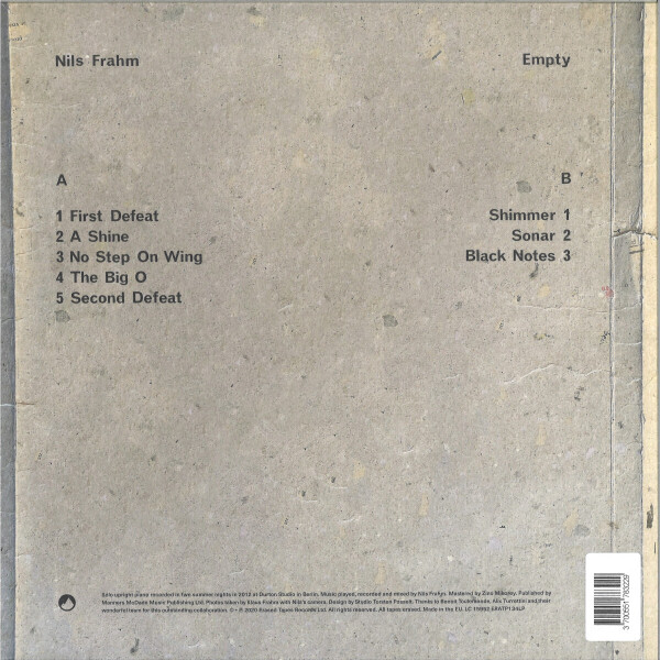 Nils Frahm - Empty (Vinyl LP) (Back)