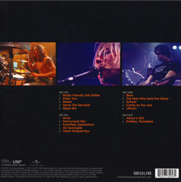 Nirvana - Live And Loud (180g 2LP) (Back)