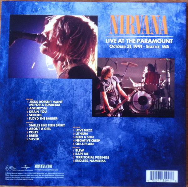Nirvana - Live At The Paramount (2LP) (Back)
