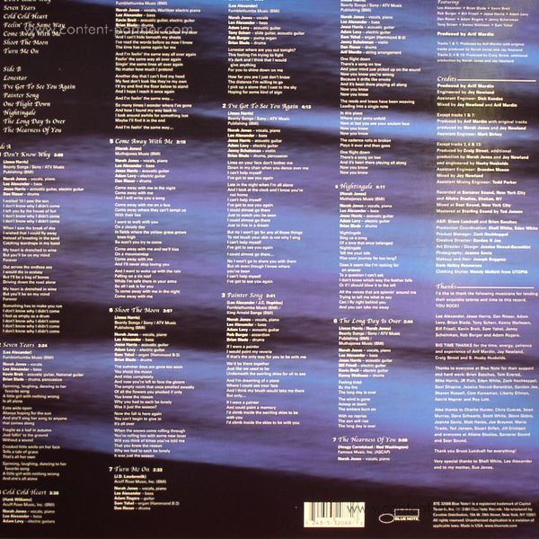 Norah Jones - Come Away With Me (LP) (Back)