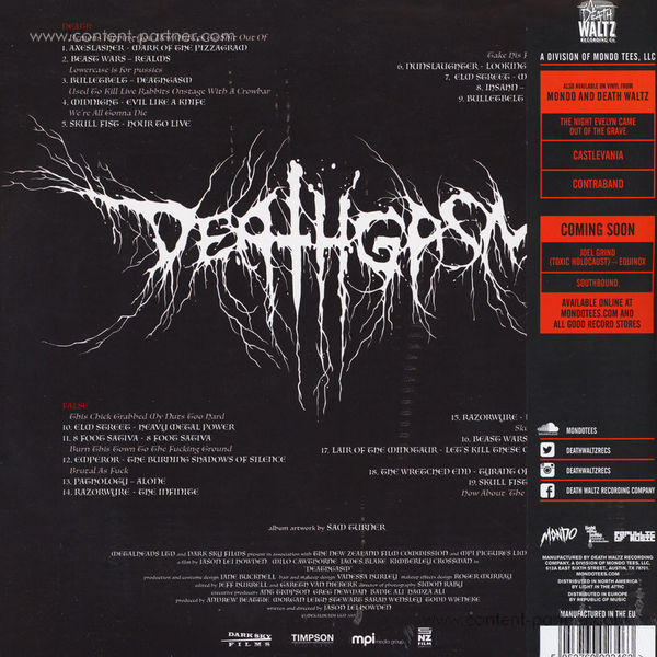 OST/Various - Deathgasm (Soundtrack) 2LP (Back)