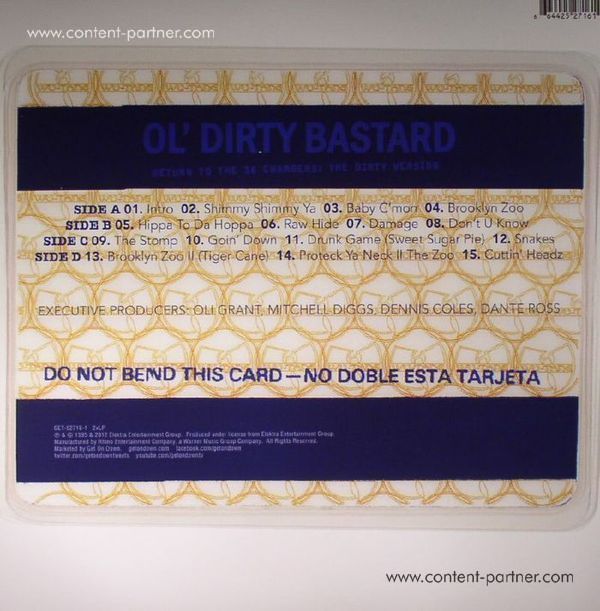 Ol' Dirty Bastard - Return To The 36 Chambers (2LP) (Back)