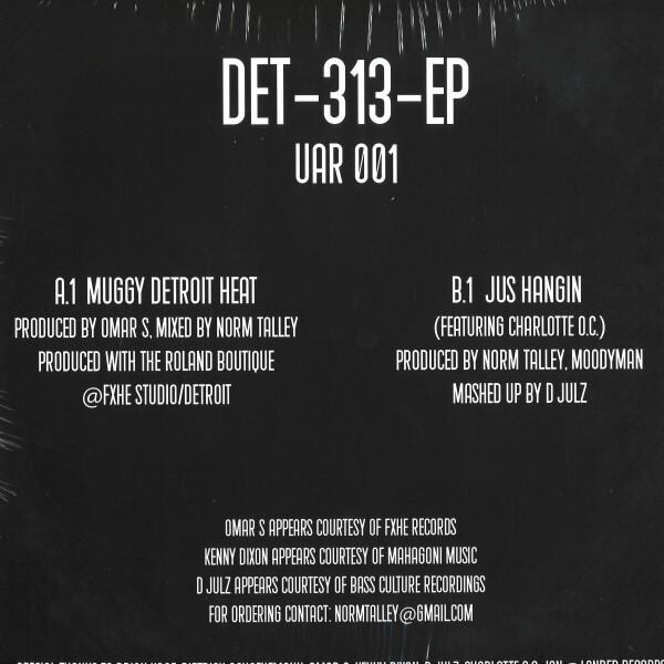Omar S / Norm Talley / Moodymann / D Julz - DET 313 EP (12") (Back)