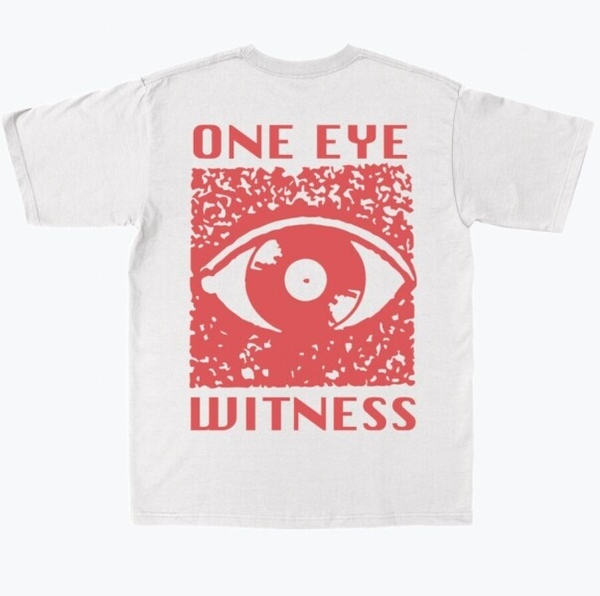 One Eye Witness T-Shirt - White/Red (Size M) (Back)