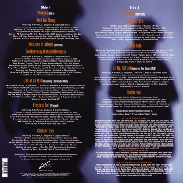 Outkast - Southernplayalisticadillacmuzik (180g Reissue LP) (Back)