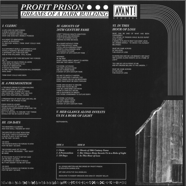 PROFIT PRISON - DREAMS OF A DARK BUILDING EP (Back)