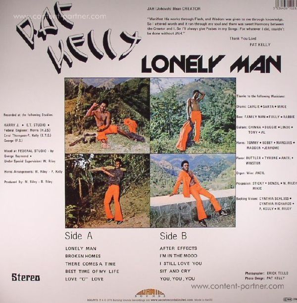 Pat Kelly - Lonely Man (180 Gram) (Back)