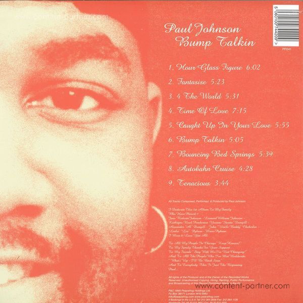 Paul Johnson - Bump Talkin' (180g 2LP Re-Issue) (Back)