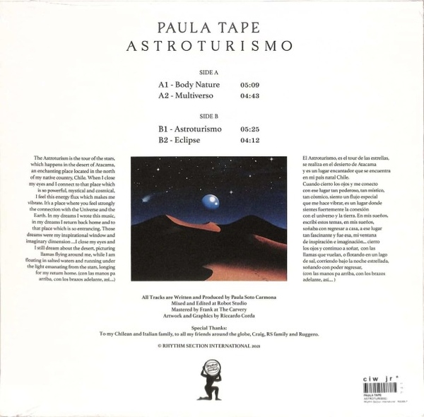 Paula Tape - Astroturismo (Black Vinyl) (Back)