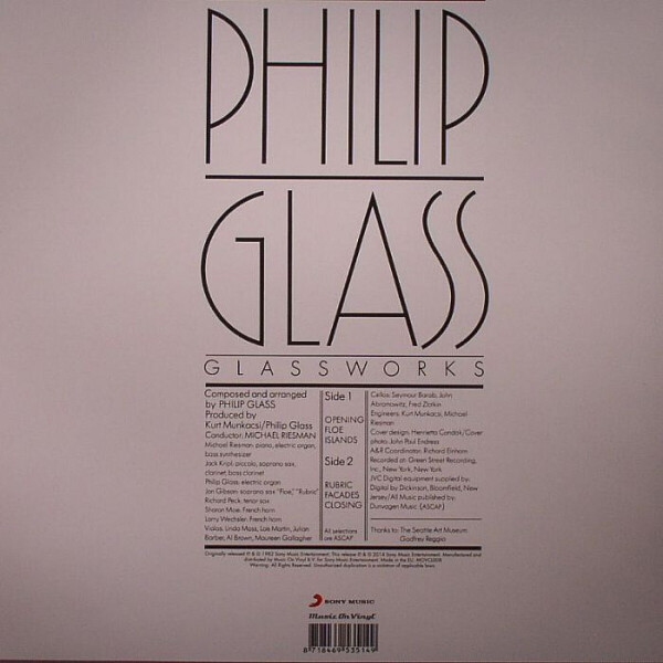 Philip Glass - Glassworks (Crystal Clear Vinyl) (Back)