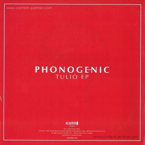 Phonogenic - TULIO EP (CLEAR RED VINYL) (Back)
