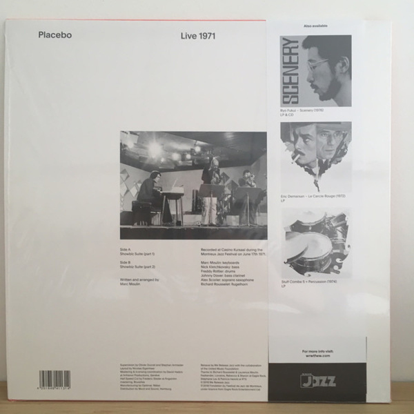 Placebo (Marc Moulin) - Live 1971 (180g half speed mastered) (Back)