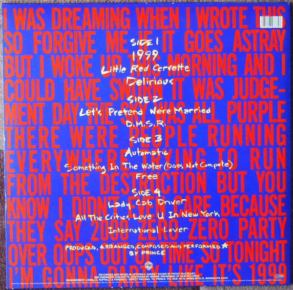 Prince - 1999 (Back)