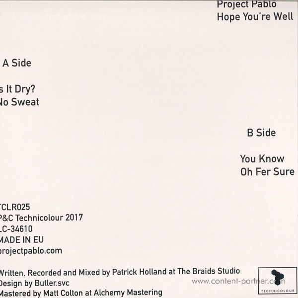 Project Pablo - Hope you're well (Back)