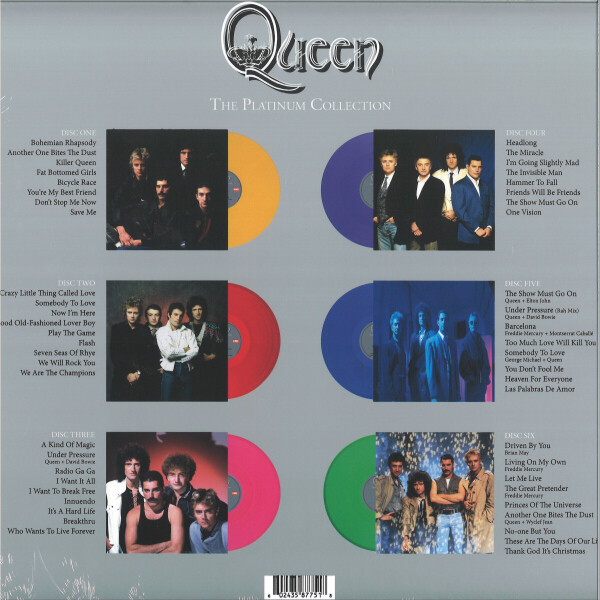 Queen - PLatinum Collection (Ltd.Coloured 6LP Package) (Back)
