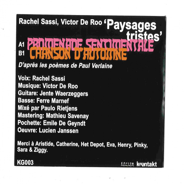 RACHEL SASSI , VICTOR DE ROO - PAYSAGES TRISTES (Back)