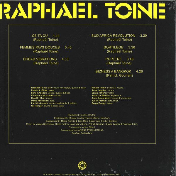 Raphaël Toiné - Ce Ta Ou / Sud Africa Révolution (Back)