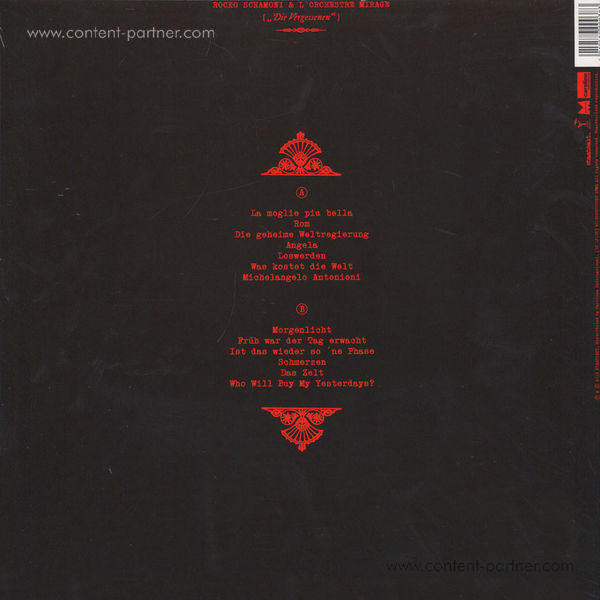 Rocko Schamoni & Mirage - Die Vergessenen (Back)
