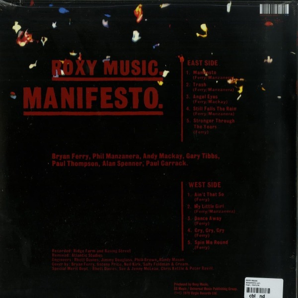Roxy Music - Manifesto (Vinyl) (Back)