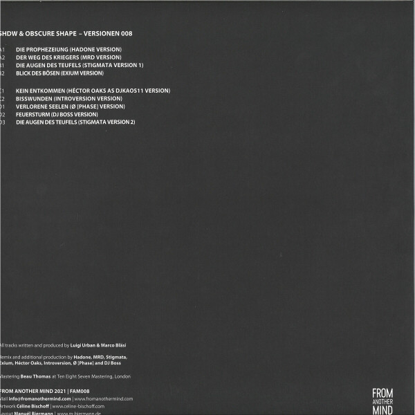 SHDW & Obscure Shape - Versionen 008 [printed sleeve (Back)