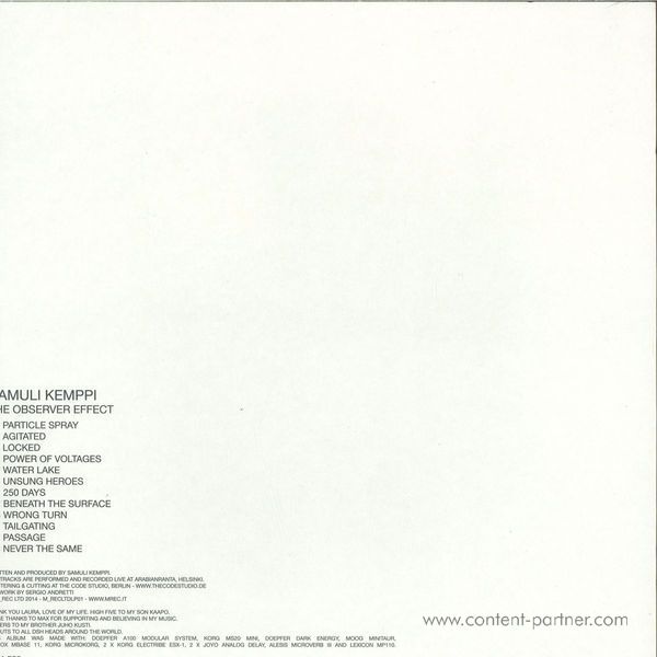Samuli Kemppi - The Observer Effekt (2LP) (Back)